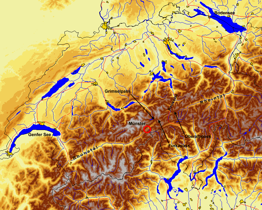 Landkarte mit Mnster