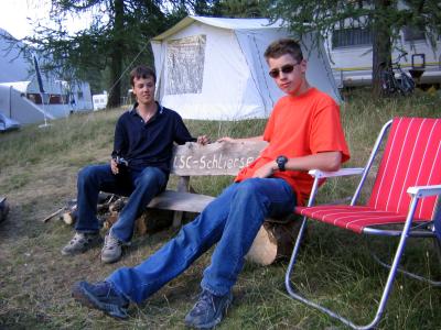 Andi und Wolfgang auf der LSC Schliersee-Bank