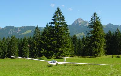 Die DG-600 endlich mit dem Wendelstein im Hintergrund